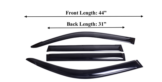 4-Piece Tape-On Window Deflectors for Lexus GX-460 2010-2023 Sun, Rain, and Vent Visor Protection, 2mm-thick