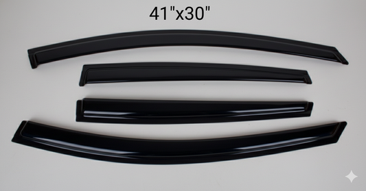 4-Piece Tape-On Window Deflectors for Ford C-Max 2013-2018 Sun, Rain, and Vent Visor Protection, 2mm-thick