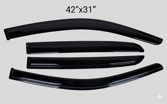 4-Piece Tape-On Window Deflectors for Volkswagen TAOS 2023-2025 Sun, Rain, and Vent Visor Protection, 2mm-thick