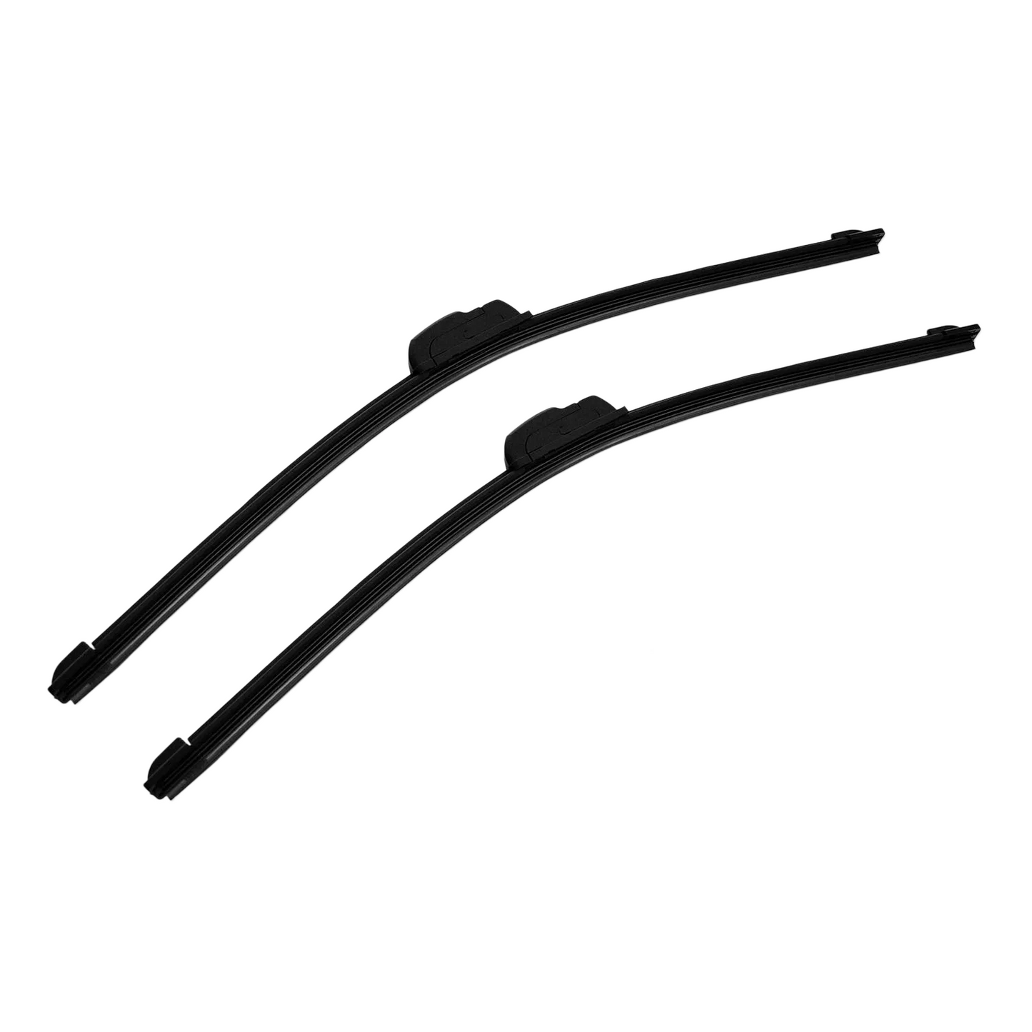 2-Piece Premium All-Season Natural Rubber J-Hook Windshield Wiper Blades (26"+26") - OEM Quality, Bracketless & Frameless Design