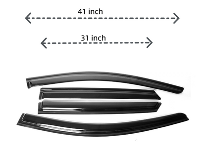 4-Piece Tape-On Window Deflectors for Ford Edge 2015-2025 Sun, Rain, and Vent Visor Protection, 2mm-thick