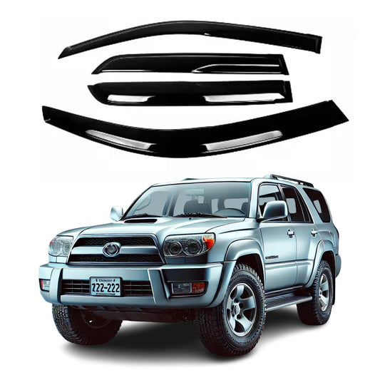 4-Piece Tape-On Window Deflectors for Toyota 4Runner 2003-2009 Sun, Rain, and Vent Visor Protection, 2mm-thick