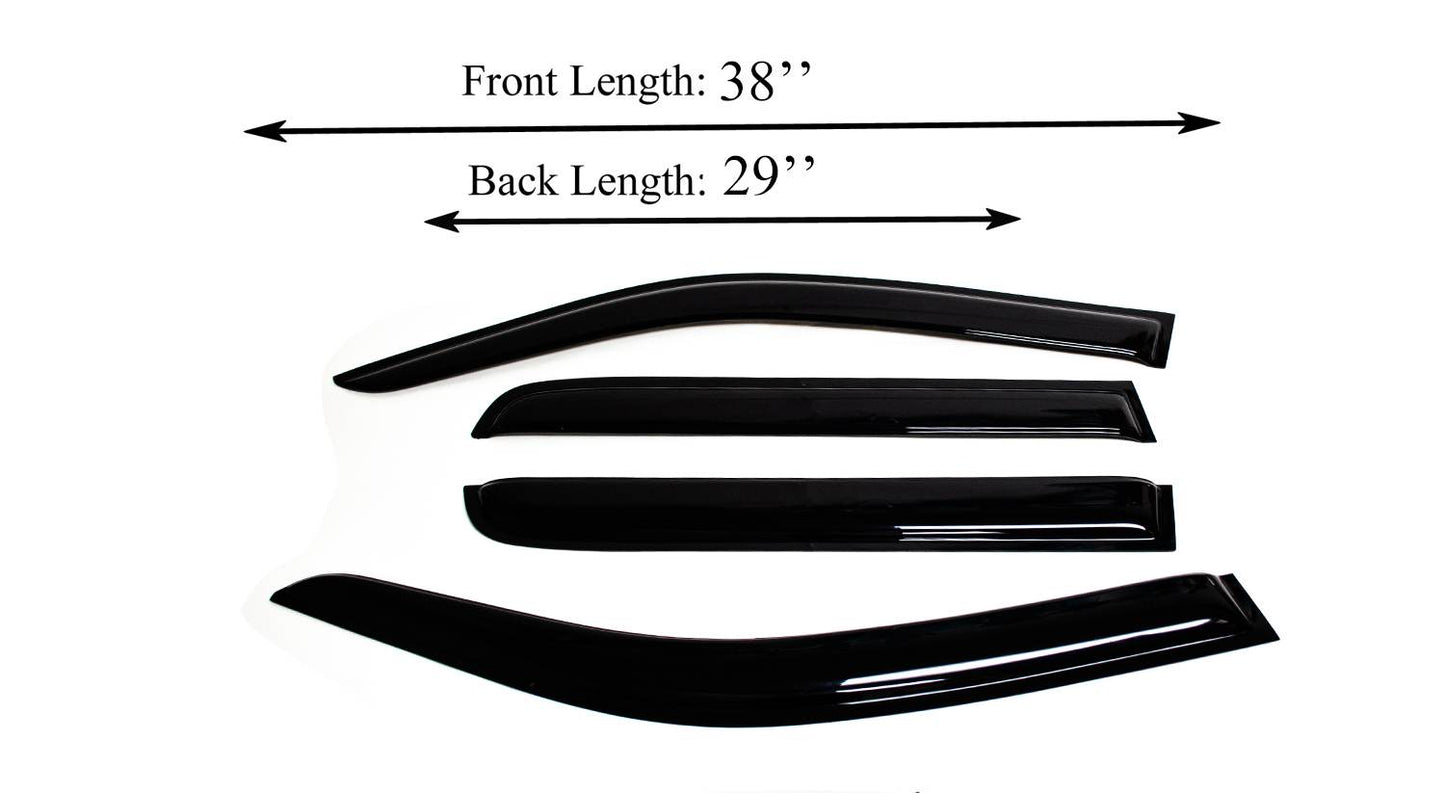 4-Piece Tape-On Window Deflectors for Ford Maverick 2022-2025 XL XLT Lariat Sun, Rain, and Vent Visor Protection, 2mm-thick