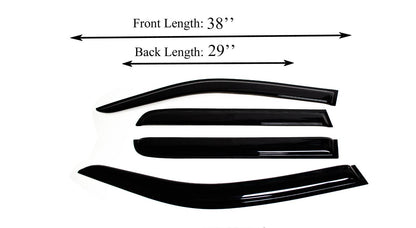 4-Piece Tape-On Window Deflectors for Ford Maverick 2022-2025 XL XLT Lariat Sun, Rain, and Vent Visor Protection, 2mm-thick