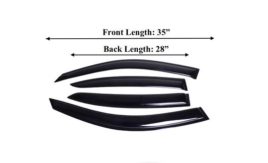 4-Piece Window Deflectors for BMW 3 Series 2012-2018 Sun, Rain, and Vent Protection, 2mm-thick