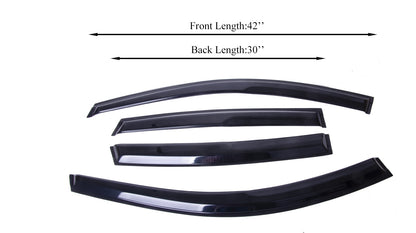 4-Piece Tape-On Window Deflectors for Honda CR-V 2007-2011 Sun, Rain, and Vent Visor Protection, 2mm-thick