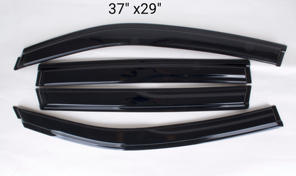 4-Piece Tape-On Window Deflectors for Subaru Forester 2014-2018 Sun, Rain, and Vent Visor Protection, 2mm-thick