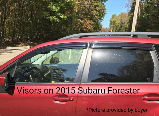 4-Piece Tape-On Window Deflectors for Subaru Forester 2014-2018 Sun, Rain, and Vent Visor Protection, 2mm-thick