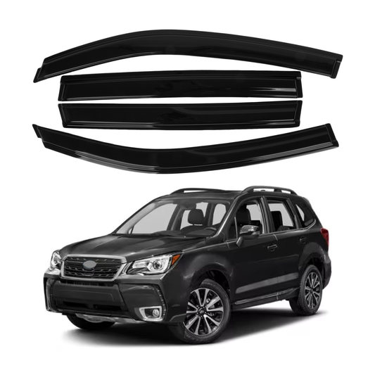 4-Piece Tape-On Window Deflectors for Subaru Forester 2014-2018 Sun, Rain, and Vent Visor Protection, 2mm-thick