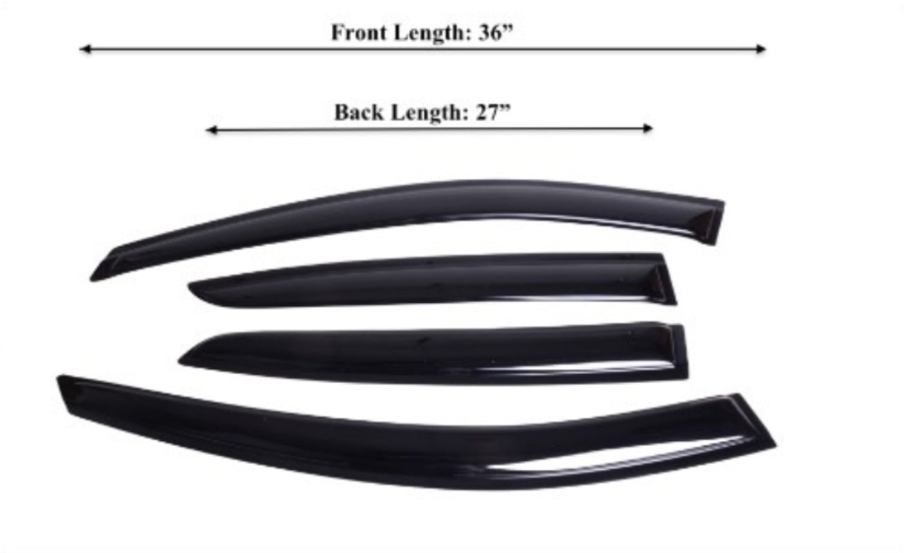 4-Piece Tape-On Window Deflectors for Mazda 3 Sedan Hatchback 2019-2024 Sun, Rain, and Vent Visor Protection, 2mm-thick