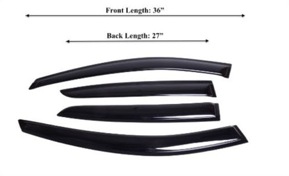 4-Piece Tape-On Window Deflectors for Mazda 3 Sedan Hatchback 2019-2024 Sun, Rain, and Vent Visor Protection, 2mm-thick