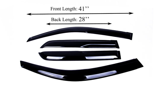 4-Piece Tape-On Window Deflectors for Toyota 4Runner 2003-2009 Sun, Rain, and Vent Visor Protection, 2mm-thick