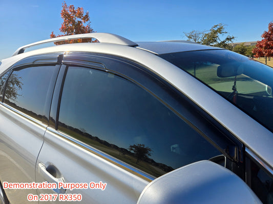 4-Piece Tape-On Window Deflectors for Lexus RX330 RX350 RX400h 2004-2009 Sun, Rain, and Vent Visor Protection, 2mm-thick
