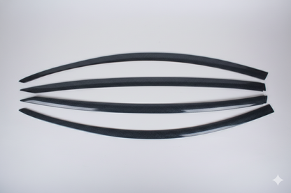 4-Piece Tape-On Luxury Window Deflectors for Tesla 3 2019-2025 Carbon Fiber Smoke Window Visor Set - Sun, Rain, and Vent Visor Protection
