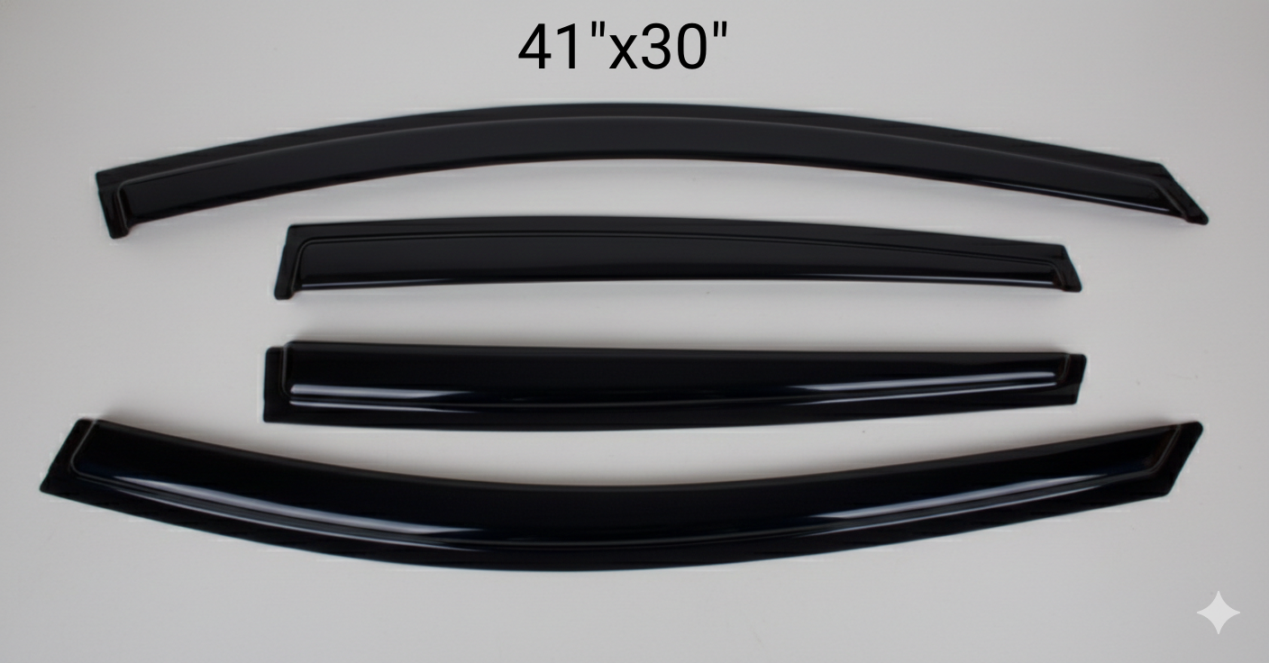 4-Piece Tape-On Window Deflectors for Ford C-Max 2013-2018 Sun, Rain, and Vent Visor Protection, 2mm-thick