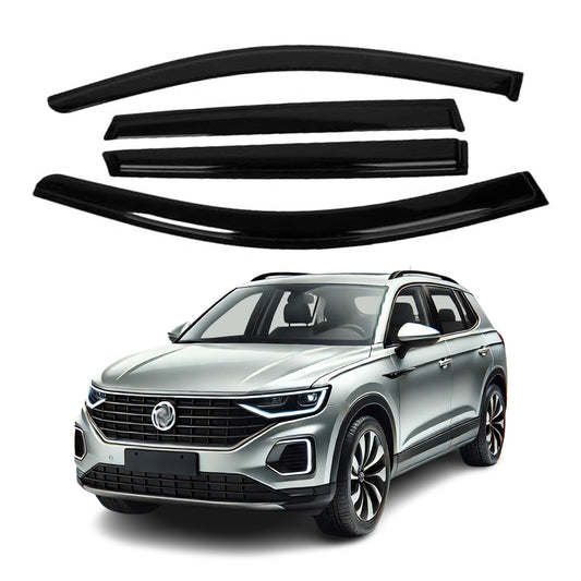 4-Piece Tape-On Window Deflectors for Volkswagen TAOS 2023-2025 Sun, Rain, and Vent Visor Protection, 2mm-thick