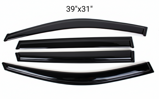 4-Piece Tape-On Window Deflectors for Buick Enclave 2008-2017 Sun, Rain, and Vent Visor Protection, 2mm thicken
