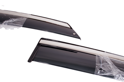4-Piece Tape-On Luxury Window Deflectors for Honda Pilot 2016-2022 Advanced PC + Chrome Safe Smoke Window Visor Set - Sun, Rain, and Vent Visor Protection
